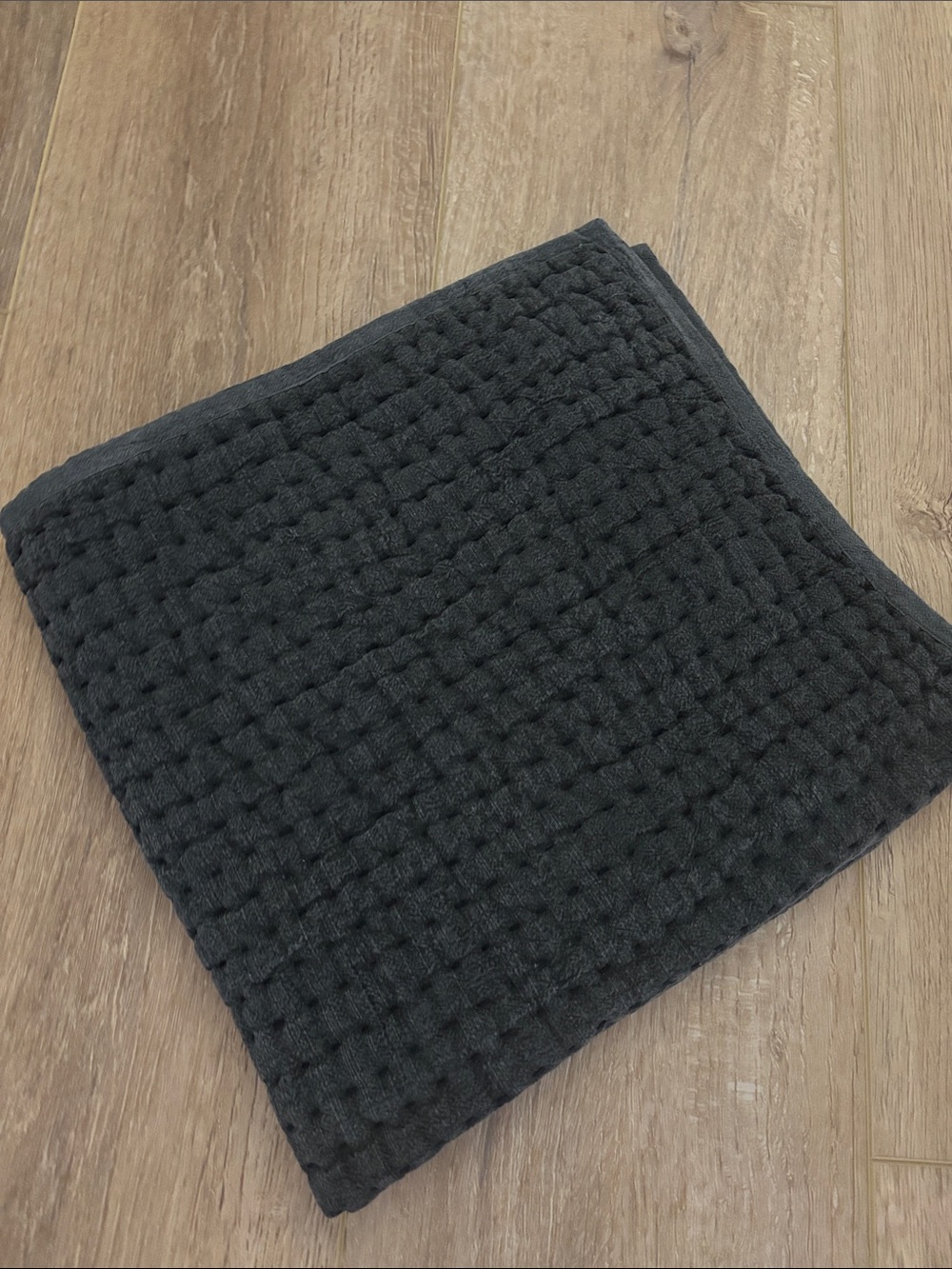 Pottery Barn Pick Stitch Quilted Dark Gray Euro Sham 26”